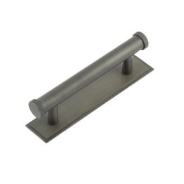Hoxton Thaxted Cabinet Handles 96mm Ctrs Stepped Backplate Dark Bronze - By Frelan Hardware - HOX-250DB-6050DB