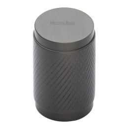 Heritage Brass Cabinet Knob Cylindric Knurled Design 21mm Matt Bronze finish