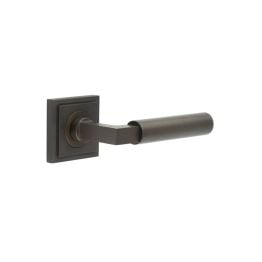 Westminster Door Handles Square Stepped Dark Bronze - By Frelan Hardware - BUR30KIT85
