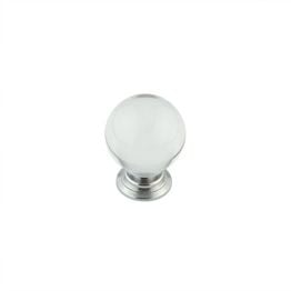 30mm Polised Chrome Clear Glass Ball Cupboard Knob - By Frelan Hardware - JH4151-30PC