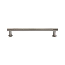 Heritage Brass Cabinet Pull Partial Knurled Design with 16mm Rose 160mm CTC Satin Nickel finish