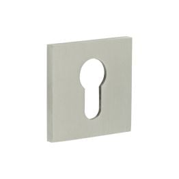 CR-T10 Satin Stainless Steel Euro Keyway Square Rose Escutcheon - By Frelan Hardware - CR-U10SSS