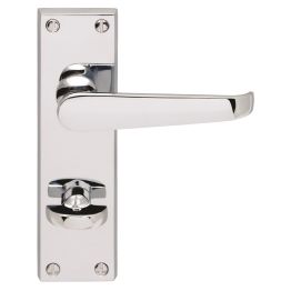 Victorian Lever On Wc Bathroom Backplate - Polished Chrome