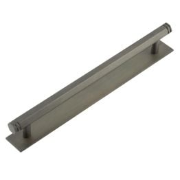 Hoxton Nile Cabinet Handles 224mm Ctrs Plain Backplate Dark Bronze - By Frelan Hardware - HOX-360DB-5060DB