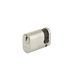 Oval Profile Single Cylinders 40mm Satin Chrome - By Frelan Hardware - JL40-OPSSC