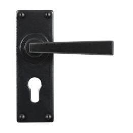 Arundel Lever Handle on Backplate (Euro) - Flat Black