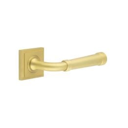 Highgate Door Handles Square Stepped Satin Brass - By Frelan Hardware - BUR35KIT241