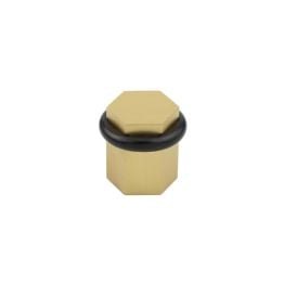Burlington Hexagonal Floor Mounted Doorstops Satin Brass - By Frelan Hardware - BUR965SB
