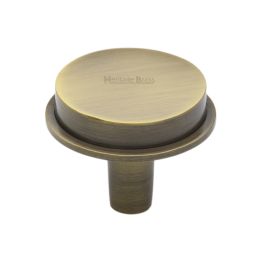 Heritage Brass Flat Round Knob Design 38 mm Antique Brass finish
