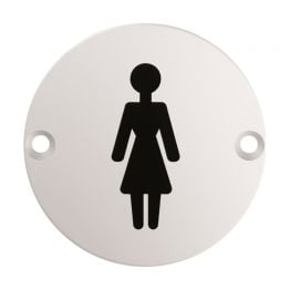 Signage Female Symbol  - Satin Stainless Steel