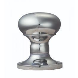 Mushroom Mortice Knob (Unsprung) - Polished Chrome