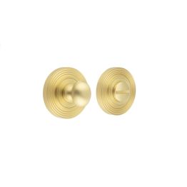 Burlington Turns & Releases Inner 1 Reeded Rose Satin Brass - By Frelan Hardware - BUR-80SB-53SB