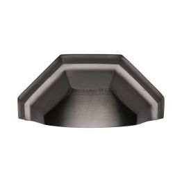 Heritage Brass Drawer Pull Deco Design 89mm CTC Matt Bronze Finish