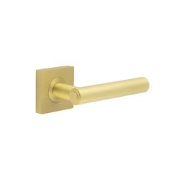 Richmond Door Handles Square Plain Satin Brass - By Frelan Hardware - BUR45KIT240