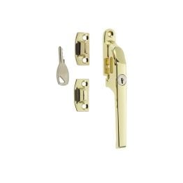 Jedo Modern Lockable Casement Fasteners 124mm Polished Brass - By Frelan Hardware - JW78LPB