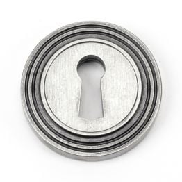 Pewter Round Escutcheon (Beehive Rose)
