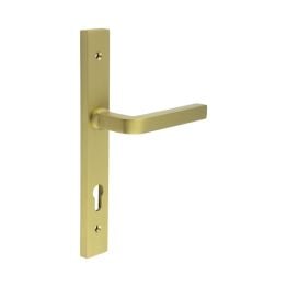 CR-104 Satin Brass Multi Point Backplate Door Handle - By Frelan Hardware - CR-104G4SB
