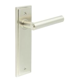 Richmond Door Handle Latch Backplate Satin Nickel - By Frelan Hardware - BUR45KIT320