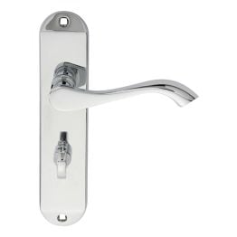 Andros Lever On Wc Backplate - Polished Chrome