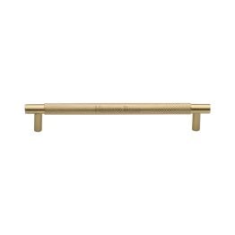 Heritage Brass Cabinet Pull Partial Knurl Design 160mm CTC Satin Brass finish