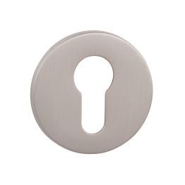 Tupai Rapido 5S Line Euro Escutcheons on 5mm Slimline Round Rose - Pearl Nickel