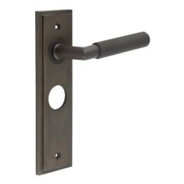 Piccadilly Door Handle Bathroom Backplate Dark Bronze - By Frelan Hardware - BUR40KIT88