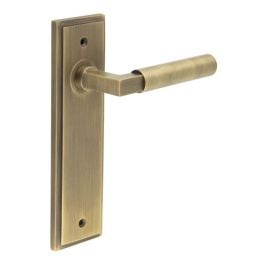 Westminster Door Handle Latch Backplate Antique Brass - By Frelan Hardware - BUR30KIT8
