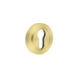 Burlington Euro Profile Escutcheons Plain Rose Satin Brass - By Frelan Hardware - BUR-61SB-71SB