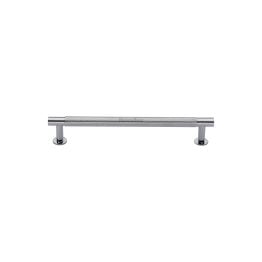 Heritage Brass Cabinet Pull Partial Knurled Design with 16mm Rose 96mm CTC Polished Chrome finish