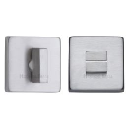 Heritage Brass Square Thumbturn & Emergency Release Satin Chrome Finish