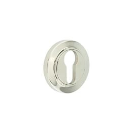 Burlington Euro Profile Escutcheons Chamfered Rose Polished Nickel - By Frelan Hardware - BUR-61PN-72PN