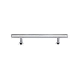 Heritage Brass Cabinet Pull T-Bar Design with 16mm Rose 128mm CTC Polished Chrome Finish