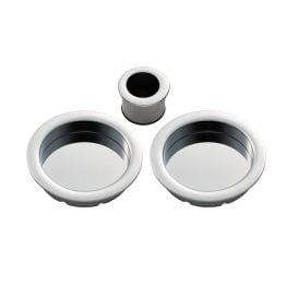 Sliding Door Rose With Flush Pull - Polished Chrome