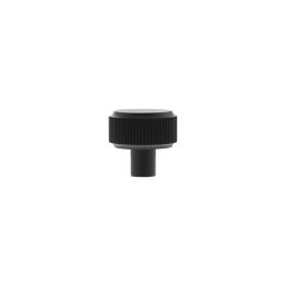 Millhouse Brass Battersea Linear Round Cabinet Knob Handle - Matt Black