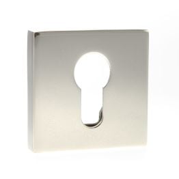 Senza Pari Euro Escutcheons on Flush Square Rose - Polished Nickel