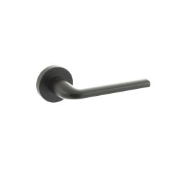 CleanTouch Anti-Bac Forme Milly Lever Door Handle on Minimal Round Rose - Matt Black