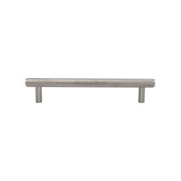 Heritage Brass Cabinet Pull Complete Knurl Design 128mm CTC Satin Nickel finish