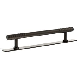 Millhouse Brass Chrysler Diamond T-Bar Cabinet Pull Handle on Backplate 160mm - Urban Dark Bronze