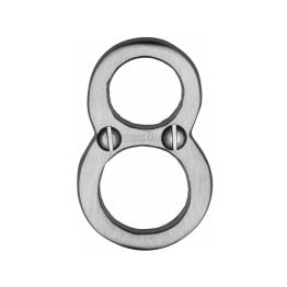 Heritage Brass Numeral 8 Face Fix 51mm (2") Satin Chrome finish