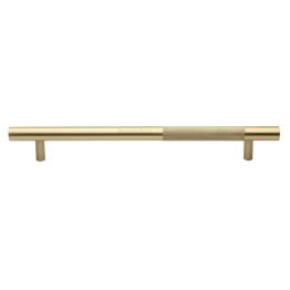 Heritage Brass Door Pull Handle Bar Knurled Design 457mm Satin Brass Finish