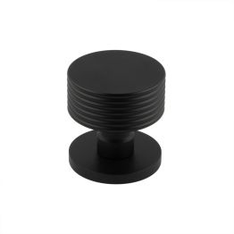Ribbon Black Mortice Knob - By Frelan Hardware - JV802MB