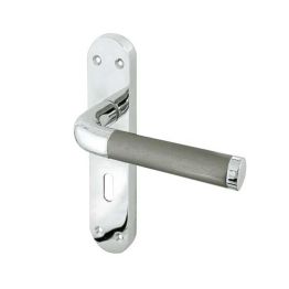 Twin Suite Door Handle on Lockplate Polished Chrome/Satin Chrome - By Frelan Hardware - JV431PCSC