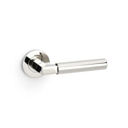 Alexander & Wilks - Hurricane Plain Lever on Round Rose - Polished Nickel