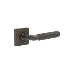Piccadilly Door Handle on Square Plain Rose Dark Bronze - By Frelan Hardware - BUR40KIT84