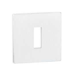 Tupai Exclusivo 5S Line Key Escutcheons on 5mm Slimline Square Rose - White