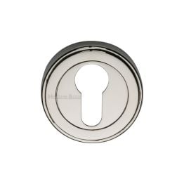 Heritage Brass Euro Profile Cylinder Escutcheon Polished Nickel finish
