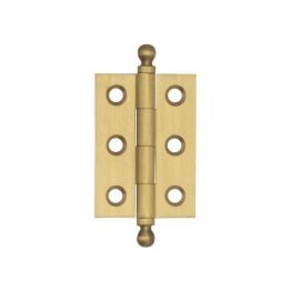 Hoxton Brass Finial Hinges 50x35mm Satin Brass - By Frelan Hardware - HOX800SB