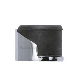 Heritage Brass Door Stop Round Floor Mounted Design Polished Chrome Finish