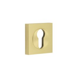 Burlington Euro Profile Escutcheons Square Plain Rose Satin Brass - By Frelan Hardware - BUR-61SB-171SB