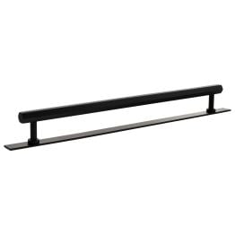 Millhouse Brass Pennington Hexagonal T-Bar Cabinet Pull Handle on Backplate 320mm - Matt Black